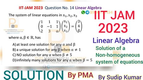 Iit Jam 2023 Solution Linear Algebra Mathematics Qno 14 Non