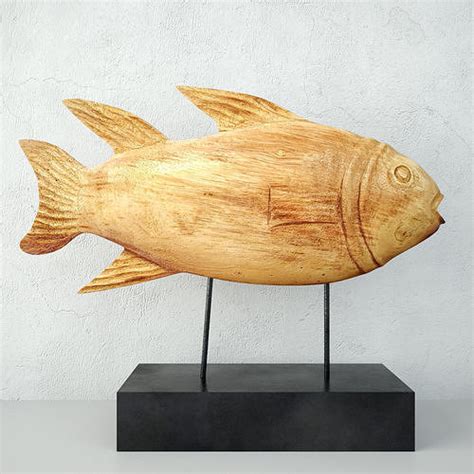 Wooden Fish Sculpture D Model Cgtrader