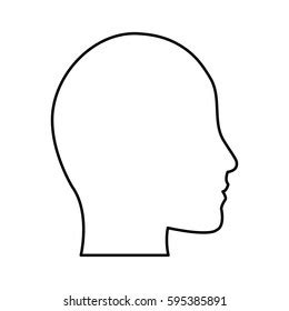 Human Head Profile Silhouette Icon Image เวกเตอรสตอก ปลอดคา