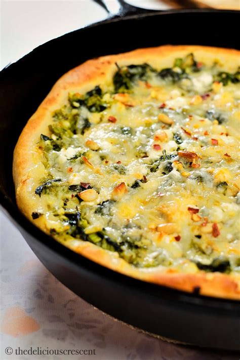 Spinach Feta Pan Pizza The Delicious Crescent