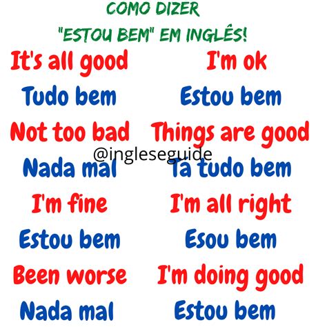 Estou Bem Também Em Inglês - Estou Bem E Você Em Ingles - FDPLEARN