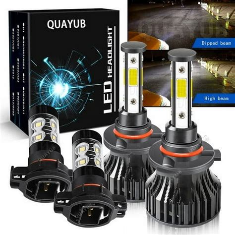 For 2014 2015 Gmc Sierra 1500 6000k 9012 Led Headlight 5202 Fog Light Bulbs 4