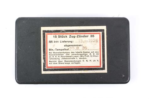 Steel Zug-Zünder 35 ZZ35 case dated 1939 – fjm44