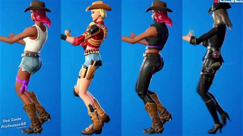 Fortnite Walkin Preety Tiktok Emote With Cowgirl Skins Thicc Preety