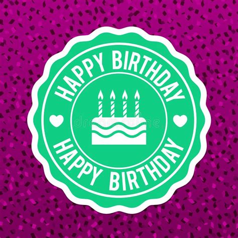 Happy Birthday Label Design. Eps10 Vector Stock Vector - Illustration ...