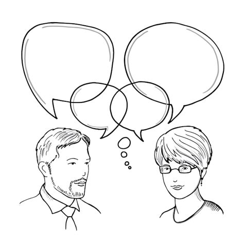 Premium Vector Hand Drawn Illustration Of Dialog Between Man And Woman