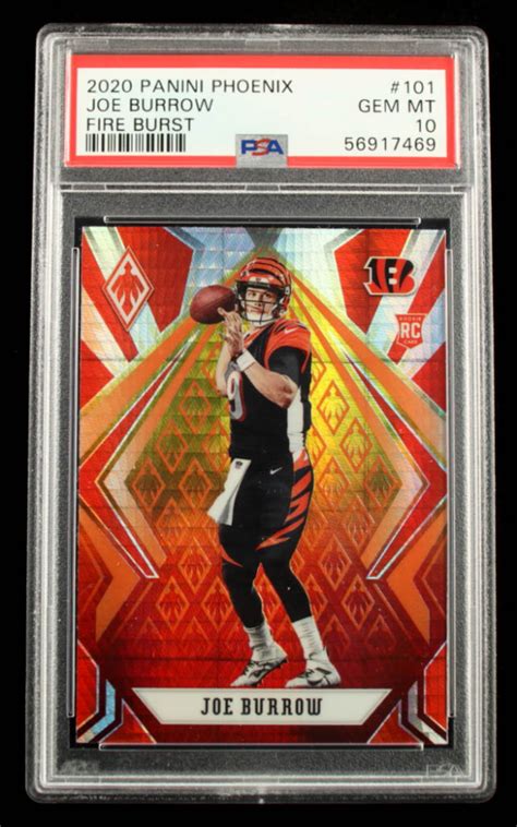 Joe Burrow 2020 Panini Phoenix Fire Burst 101 Rc Psa 10 Pristine