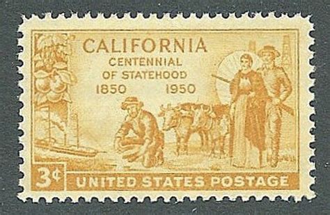 Vintage Unused Us Postage Stamps C California Statehood