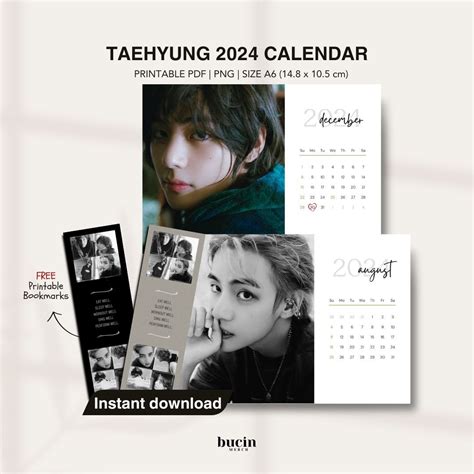 V Bts Calendar Printable Kim Taehyung Monthly Calendar