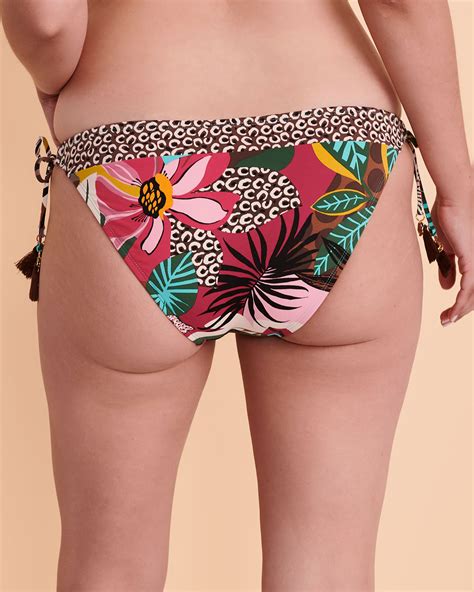 Bleu Rod Beattie Run Wild Side Tie Bikini Bottom Multicolor Print