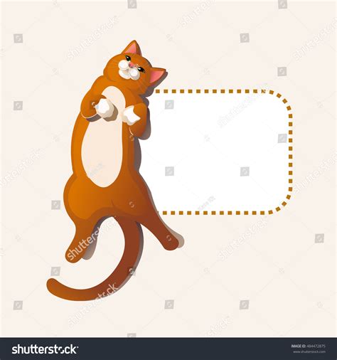 Happy Cute Cat Lying Down Stock Vector (Royalty Free) 484472875 ...