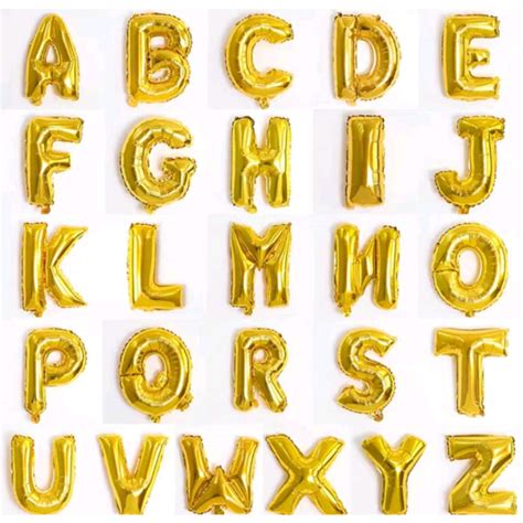 Jual Balon Foil Huruf Abjad Alphabet Gold A Z Balon Satuan 1pcs