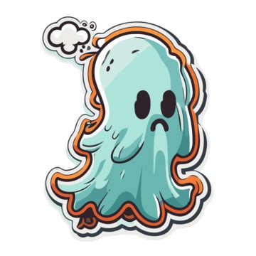 Cartoon Ghost Sticker Nnc Fhb Vector Ilustraci Clipart Png And