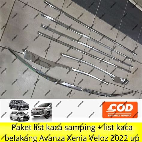 Avanza Xenia Veloz Chrome Rear Side Glass List Package