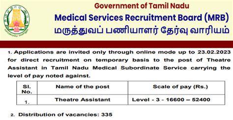 Tn Mrb Recruitment 2023 Indias No 1 Job Site