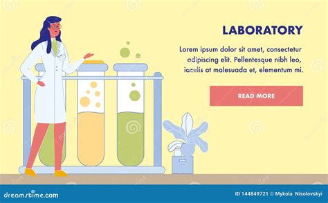 Laboratory Research Vector Landing Page Template Stock Vector