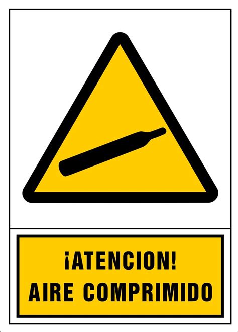 Señal atención aire comprimido Carteles de seguridad Señalamientos