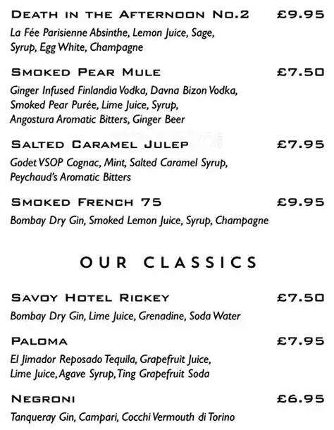 Menu at The Anchor Line steakhouse, Glasgow