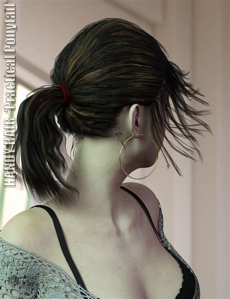 Handy Hair Practical Ponytail For Genesis 3 And 8 Females Daz 3d