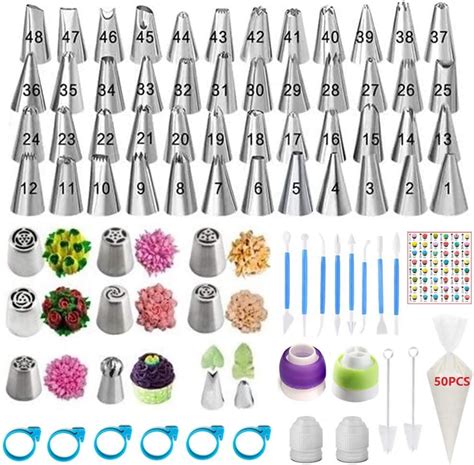 Amazon YOQXHY 130 Pcs Piping Bags And Tips Set With 48 Numbered