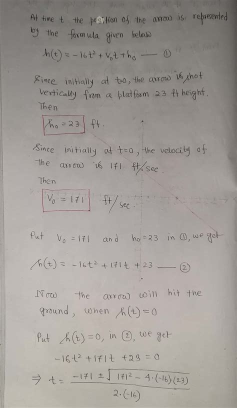 Solved An Arrow Is Shot Vertically Upward From A Platform Ft High