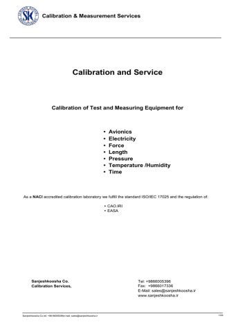 Cas Sw Calibration Manual