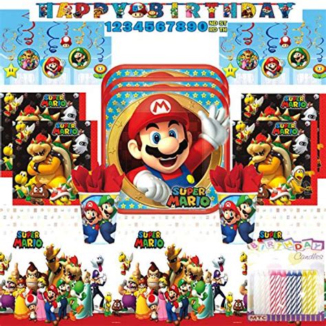 Super Mario Bros Ultimate Birthday Party Supply Pack Serves 16 Dinner