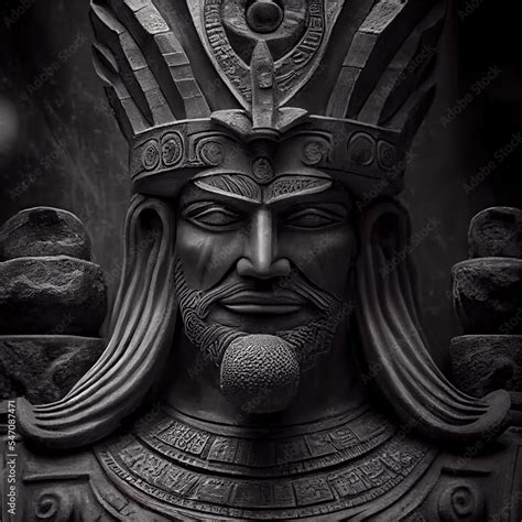 Ancient Anunnaki God Statue 3D Render Illustration Stock Illustration ...