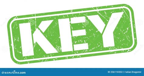 Key Text Written On Green Stamp Sign Stock Illustration Illustration