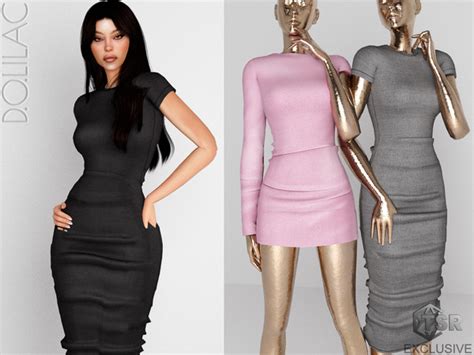 The Sims Resource Ruched T Shirt Midi Dress Do