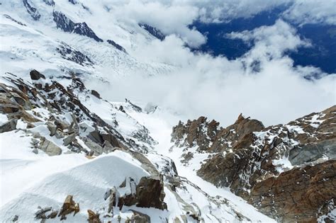 Premium Photo Mont Blanc Mountain Massif Summer Landscape View Down