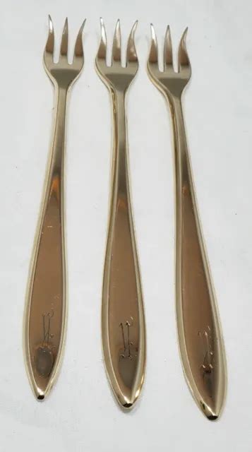 Vintage Dirigold Dirilyte Goldware Regal Flatware Silverware Seafood Fork 17 33 Picclick