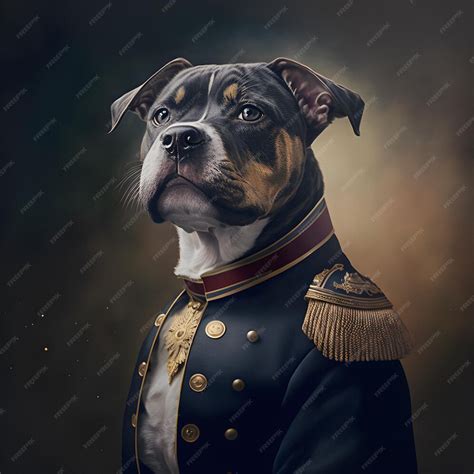 Premium Photo A Portrait Of A Dog Wearing Historic Military Uniform