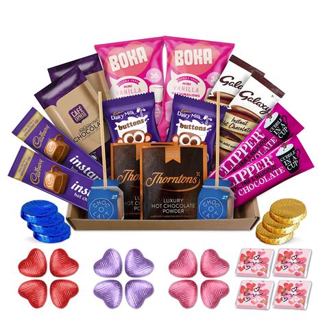 Buy Hot Chocolate Gift Set Hamper 12 Hot Chocolate Sachets Stirrers Marshmallows A Nice