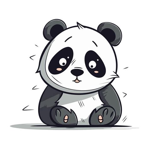 Leuke panda cartoon vector illustratie geïsoleerd op witte achtergrond