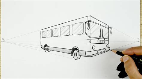 How To Draw How To Draw A BUS Step By Step Perspective Drawing