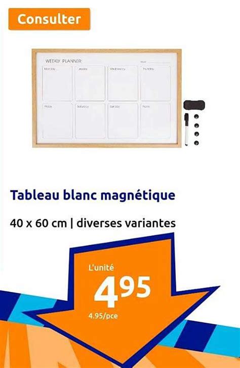 Promo Tableau Blanc Magnétique chez Action iCatalogue fr