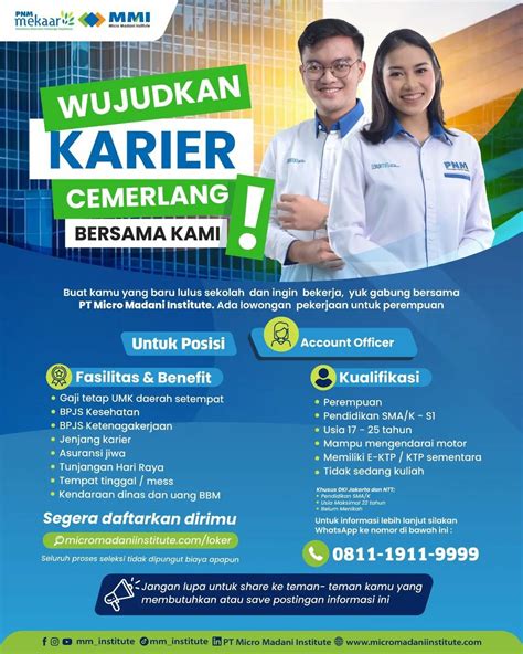 Lowongan Kerja Juni Account Officer Pt Micro Madani Institute Di