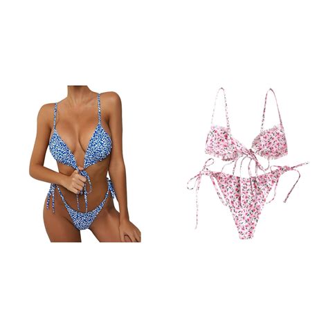 Pack Kcodviy Swimwear Bikini Beachwear Set Mesh Swimsuit Top Swimsuit Bandage Push Up