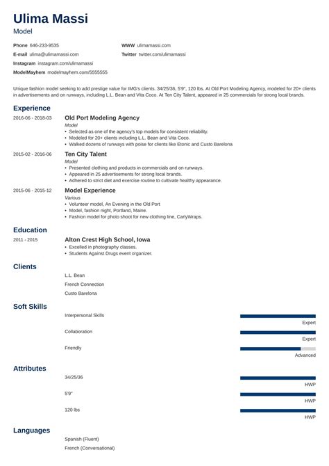 Model Resume: Sample & Guide [+Modeling Bio Template]