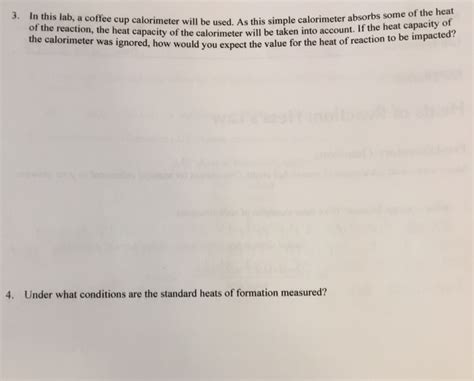 Solved In this lab, a coffee cup calorimeter will be used. | Chegg.com