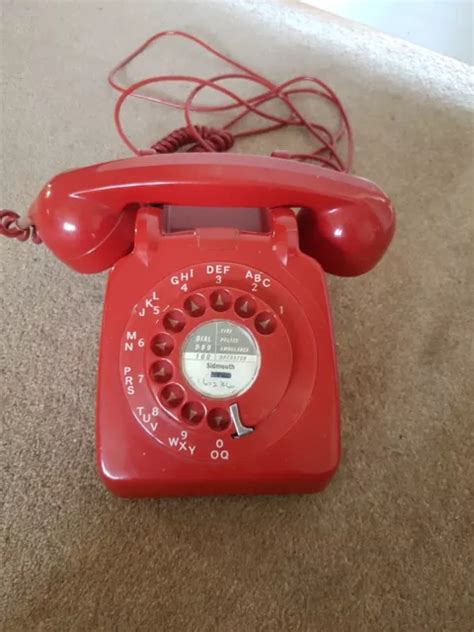 VINTAGE 1960S RETRO GPO 706L 64 2A Rotary Dial Telephone Red 35 00