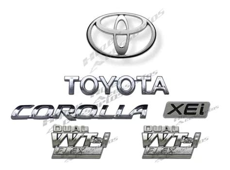 Emblemas Toyota Corolla Xei Dual Vvt i Flex E Logo Mala Frete grátis