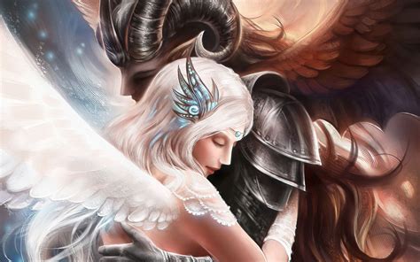 Fantasy Art Angels And Demons Love