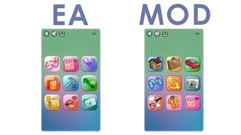 Phone UI v1.04 | Serra (xosdr) | Sims 4, Sims 4 game, Sims