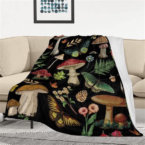 Amazon Mushroom Blanket Mushroom Gifts For Women Soft Cozy Fleece