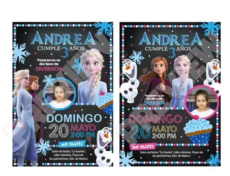 Invitacion Frozen Personalizada Anna Elsa Y Olaf Digital En