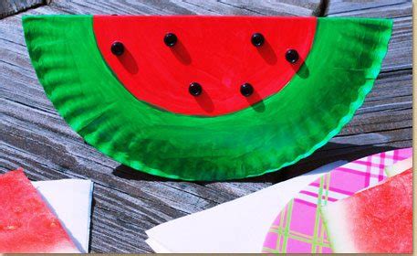 Paper Plate Watermelon - Craft Project Ideas