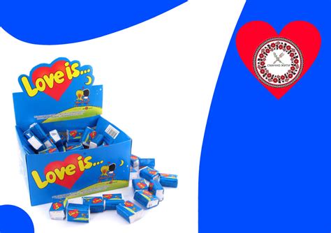 Жвачка со вкусом банан и клубника «Love is ». 100 штук в упаковке. (ID ...