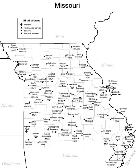 Missouri Airport Map - Missouri Airports